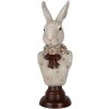 Clayre & Eef 6PR5362 Dekoracja Popiersie Królik Szary 13x12x39 cm