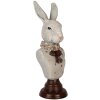 Clayre & Eef 6PR5362 Dekoracja Popiersie Królik Szary 13x12x39 cm