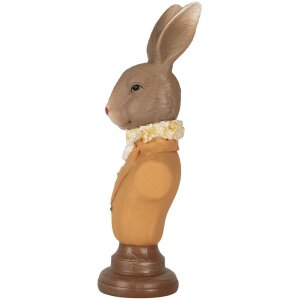 Clayre & Eef 6PR5363 Dekoracja Popiersie Królik Brązowy Pomarańczowy 7x5x19 cm