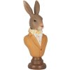 Clayre & Eef 6PR5363 Dekoracja Popiersie Królik Brązowy Pomarańczowy 7x5x19 cm