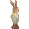 Clayre & Eef 6PR5364 Dekoracja Popiersie Królik Brązowy Zielony 6x5x18 cm polyresin