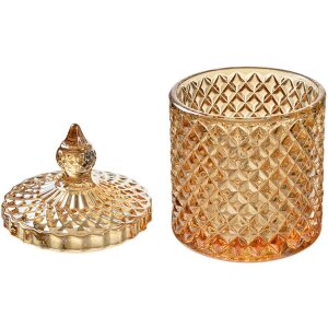 Clayre & Eef Słoik z Pokrywką Żółty Ø9x14 cm