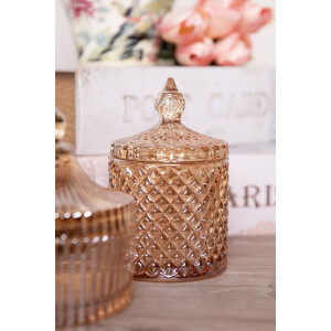 Clayre & Eef Słoik z Pokrywką Żółty Ø9x14 cm