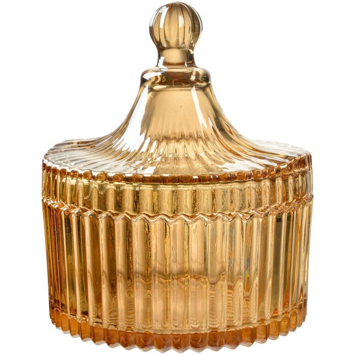 Clayre & Eef Słoik Żółty z Pokrywką 10x12 cm