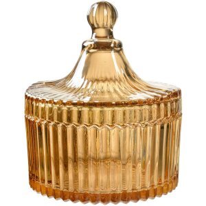 Clayre & Eef Słoik Żółty z Pokrywką 10x12 cm