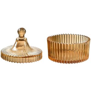 Clayre & Eef Słoik Żółty z Pokrywką 10x12 cm