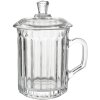 Clayre & Eef Kubek szklany z pokrywką 250 ml żebrowany