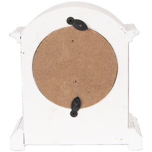 Clayre & Eef 6KL0831 Zegar stołowy biało-brązowy 13x7x14 cm szkło drewno styl wiejski