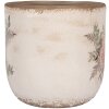 Clayre & Eef 6CE1981XL Doniczka beżowo-różowa Ø 20x19 cm Ceramika w stylu wiejskim