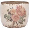 Clayre & Eef 6CE1981XS Blumentopf Keramik Beige Rosa Ø 8x7 cm Landhausstil