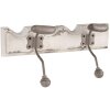 Clayre & Eef 6H2400 Wieszak ścienny na płaszcze 2 haczyki Styl antyczny Biały 23x6x10 cm