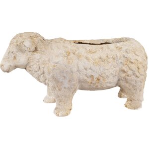 Clayre & Eef 6MG0114 Doniczka dekoracyjna beżowo-brązowa 48x19x26 cm Styl wiejski