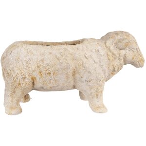Clayre & Eef 6MG0114 Doniczka dekoracyjna beżowo-brązowa 48x19x26 cm Styl wiejski