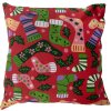 Clayre & Eef KT021.428 Poszewka na poduszkę 44x44 cm Czerwona Świąteczny wzór