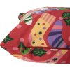 Clayre & Eef KT021.428 Poszewka na poduszkę 44x44 cm Czerwona Świąteczny wzór