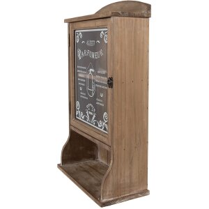 Clayre & Eef 50812 Szafka ścienna 32x15x54 cm Vintage regał brązowy z szklaną frontem