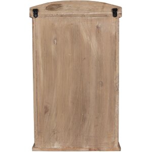 Clayre & Eef 50812 Szafka ścienna 32x15x54 cm Vintage regał brązowy z szklaną frontem