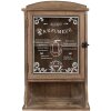 Clayre & Eef 50812 Szafka ścienna 32x15x54 cm Vintage regał brązowy z szklaną frontem