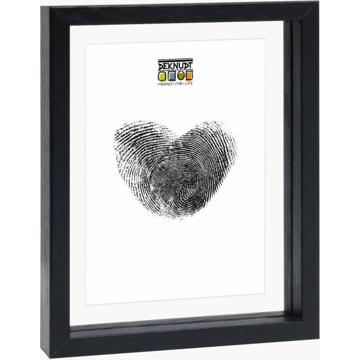 Deknudt Ramka na zdjęcia z drewnianą krawędzią czarną - efekt zawieszenia 20x30 cm