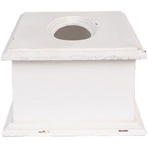 Clayre & Eef 6H2396 Pudełko na chusteczki higieniczne białe drewno 28x16x10 cm styl vintage