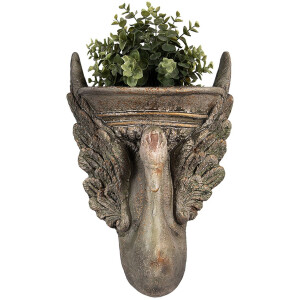 Clayre & Eef 6MG0112 Dekoracja Doniczka Brązowy Zielony 30x15x43 cm Styl Barokowy