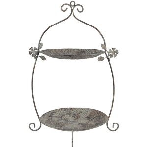 Clayre & Eef 6Y5657 Etażer 34x32x50 cm Zielony Brąz Antyczny Metal Styl Vintage