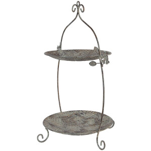 Clayre & Eef 6Y5657 Etażer 34x32x50 cm Zielony Brąz Antyczny Metal Styl Vintage