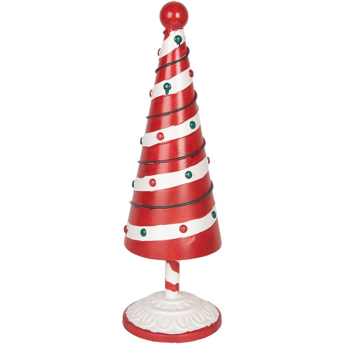 Clayre & Eef 6Y5734 Ozdoba choinkowa czerwono-biała Ø 12x36 cm żelazo