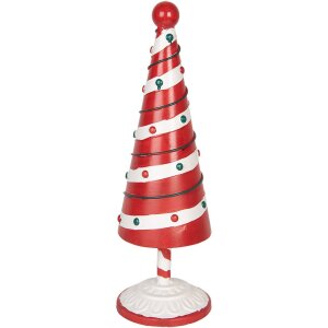 Clayre & Eef 6Y5734 Ozdoba choinkowa czerwono-biała Ø 12x36 cm żelazo