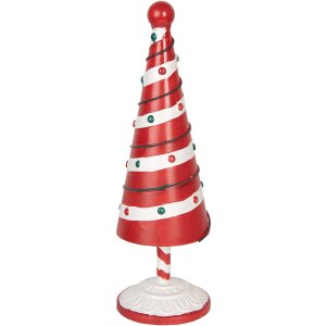 Clayre & Eef 6Y5734 Ozdoba choinkowa czerwono-biała Ø 12x36 cm żelazo