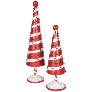 Clayre & Eef 6Y5734 Ozdoba choinkowa czerwono-biała Ø 12x36 cm żelazo