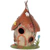 Clayre & Eef 6Y5737 Budka dla ptaków beżowo-czerwona Ø17x27/54cm Żelazo w stylu vintage