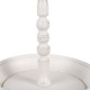 Clayre & Eef 6Y5738 Metalowy etażer biały Ø 27x41 cm Antyczny wygląd z detalem ptaka
