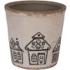 Clayre & Eef 6CE2123L Doniczka dekoracyjna beżowo-czarna Ø 17x16 cm