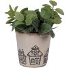 Clayre & Eef 6CE2123L Doniczka dekoracyjna beżowo-czarna Ø 17x16 cm