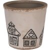 Clayre & Eef 6CE2123L Doniczka dekoracyjna beżowo-czarna Ø 17x16 cm