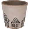 Clayre & Eef 6CE2123M Dekoracyjna doniczka ceramiczna beżowo-czarna Ø 15x14 cm