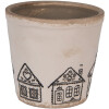 Clayre & Eef 6CE2123M Dekoracyjna doniczka ceramiczna beżowo-czarna Ø 15x14 cm