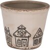 Clayre & Eef 6CE2123S Doniczka ceramiczna w stylu wiejskim beżowo-czarna Ø 12x11 cm