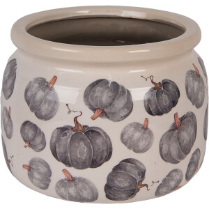 Clayre & Eef 6CECSP0001L Doniczka ceramiczna beżowo-szara Ø 20x15 cm styl wiejski