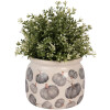 Clayre & Eef 6CECSP0001M Doniczka ceramiczna beżowo-szara Ø 16x13 cm Styl wiejski