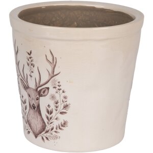 Clayre & Eef 6CEGTW0001L Doniczka dekoracyjna beżowo-brązowa Ø 17x16 cm