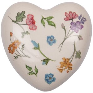 Clayre & Eef 6CECFL0003 Ceramiczne Serce Beżowe...