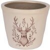 Clayre & Eef Dekoracyjny doniczka z motywem jelenia Ø 12x11 cm