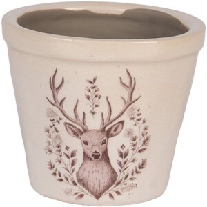 Clayre & Eef Doniczka Ceramiczna z Jeleniem Ø...