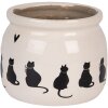Clayre & Eef Doniczka ceramiczna z kotami 20x15 cm