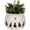Clayre & Eef Doniczka ceramiczna z kotami 20x15 cm