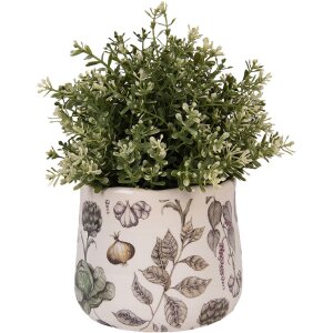Clayre & Eef 6CETKG0001S Doniczka beżowa Ø14x12 cm styl wiejski ceramika