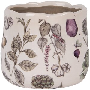 Clayre & Eef 6CETKG0001S Doniczka beżowa Ø14x12 cm styl wiejski ceramika