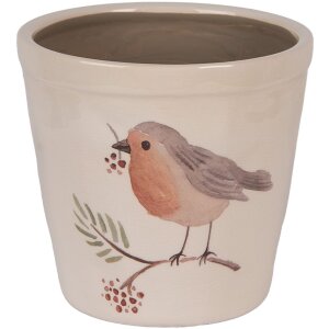Clayre & Eef Doniczka ceramiczna 15x14cm beżowa z...